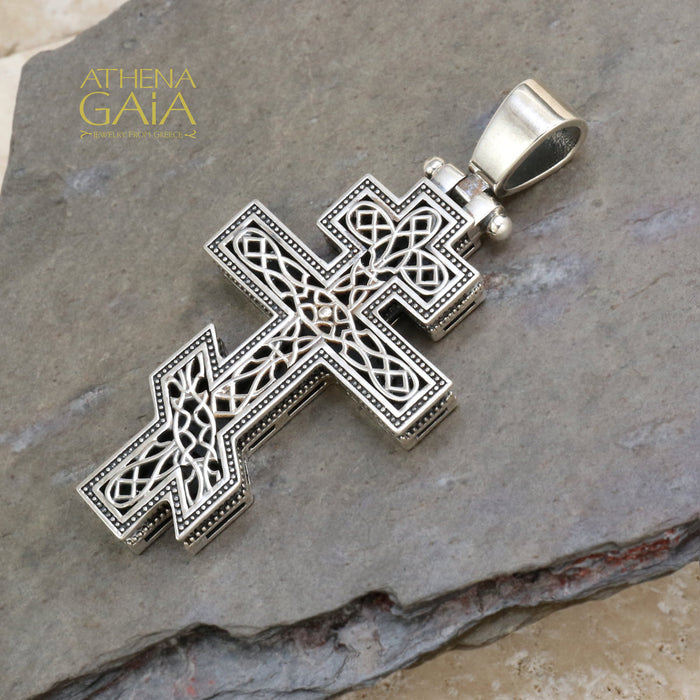 Russian Orthodox Cross (Medium) - Sterling Silver - Cross Necklace