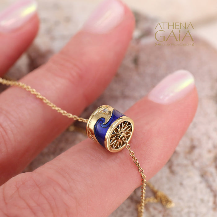 Eternal Rolling Argonaut Drum Necklace - 18k Gold Necklace