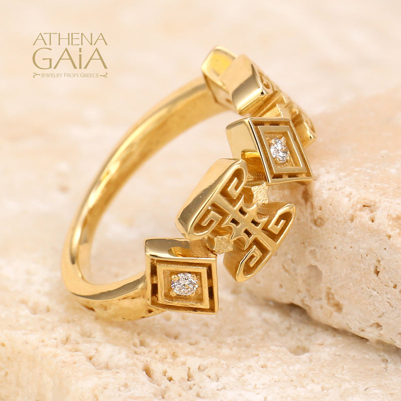 Thracian Band Ring - 18k Gold Ring - Cocktail Ring