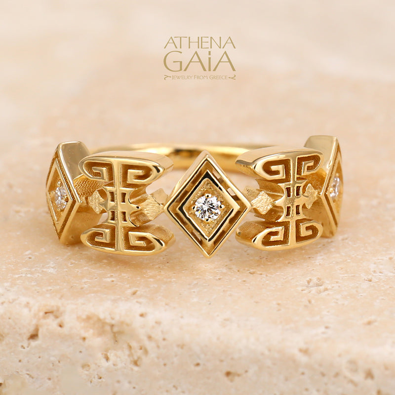 Thracian Band Ring - 18k Gold Ring - Cocktail Ring