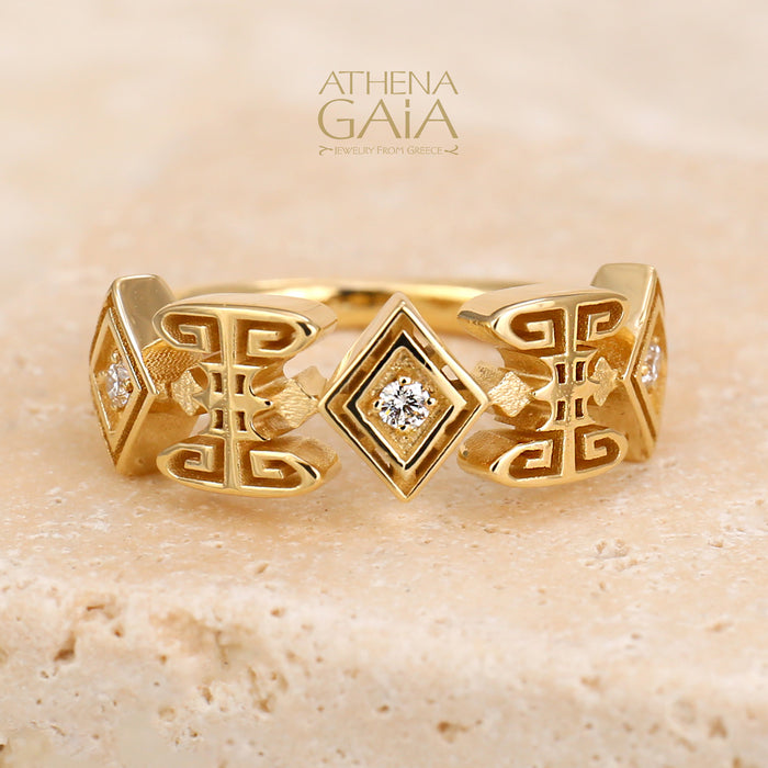 Thracian Band Ring - 18k Gold Ring - Cocktail Ring