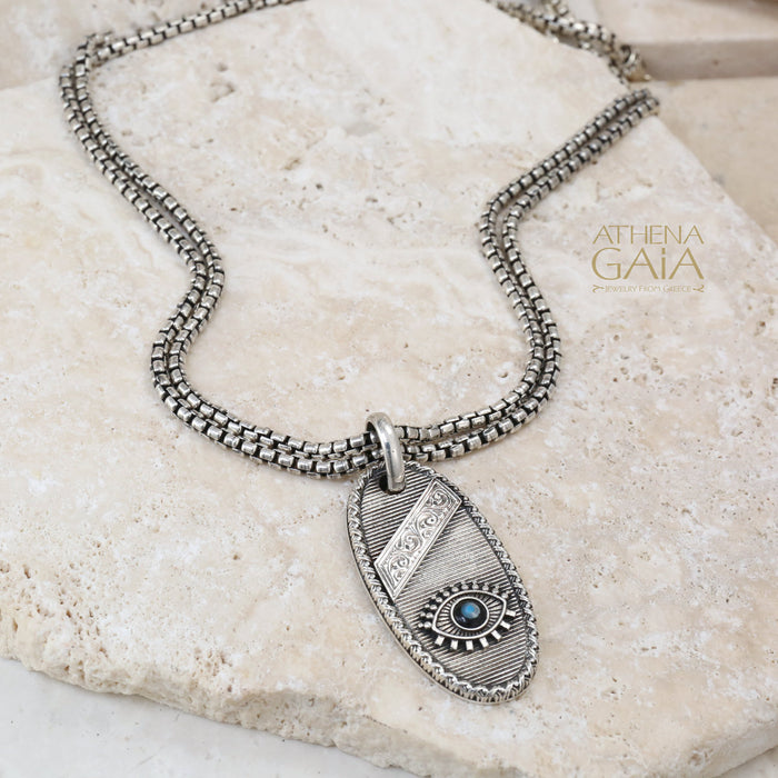 Evil Eye Talisman Silver Pendant - Sterling Silver Pendant