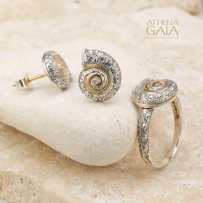 Thalassa Sea Snail Ring (Small) - 18k Gold & Sterling Silver Ring