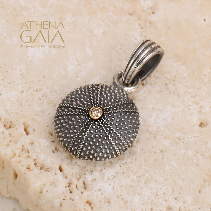 Thalassa Sea Urchin Pendant (Small) - 18k Gold and Sterling Silver