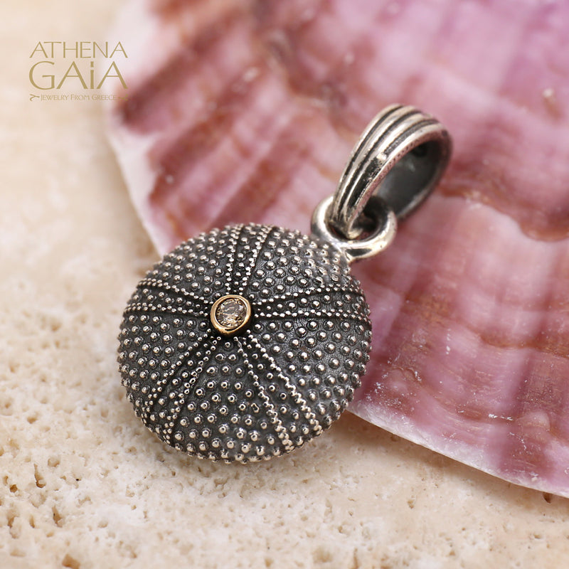 Thalassa Sea Urchin Pendant (Small) - 18k Gold and Sterling Silver
