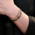 Greek Key Open Cuff Bracelet - Sterling Silver - Cuff Bracelet