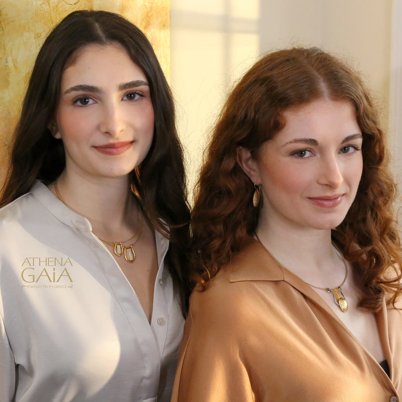 Greek Lyre Necklace (Large) - Gold Plated Sterling Silver Necklace