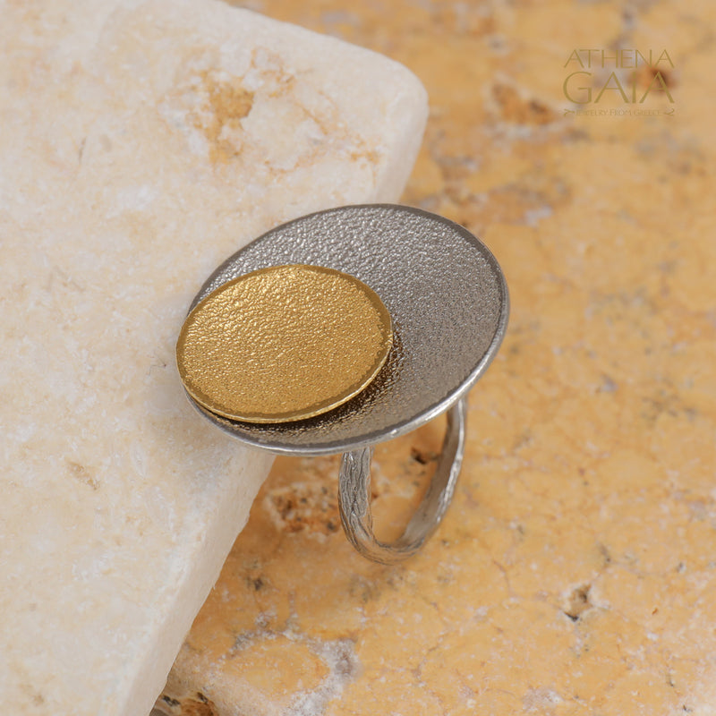 Desert Eclipse Ring - Gold Plated Sterling Silver Ring