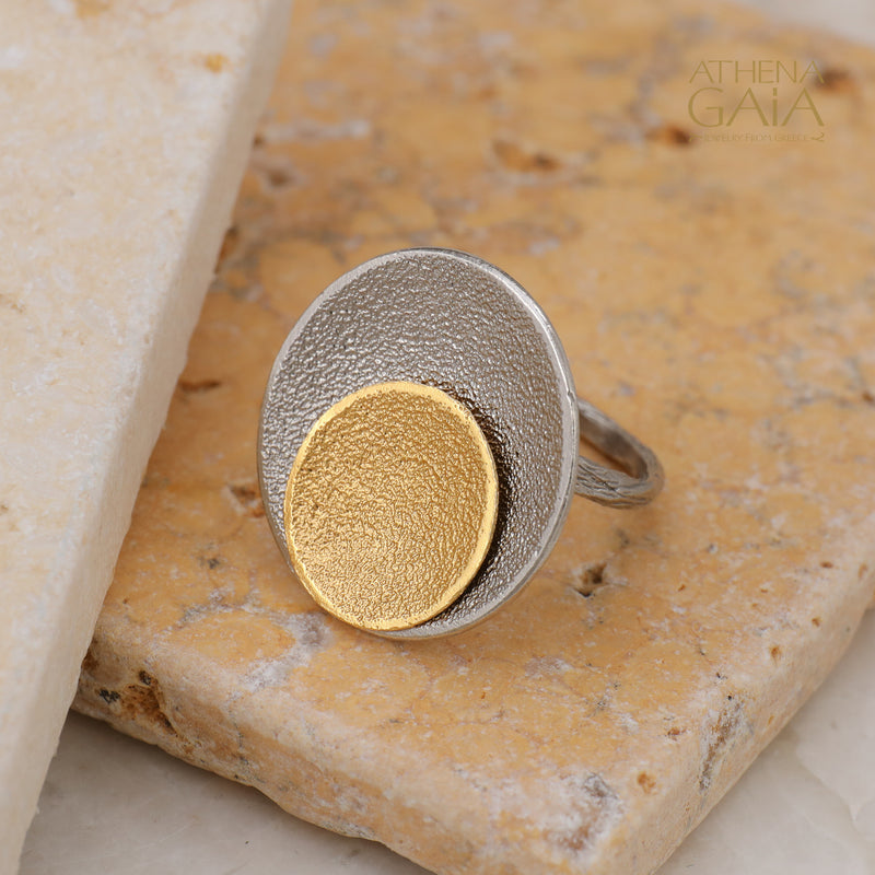 Desert Eclipse Ring - Gold Plated Sterling Silver Ring