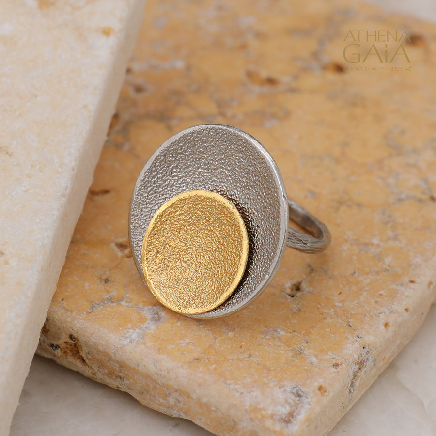 Desert Eclipse Ring - Gold Plated Sterling Silver Ring