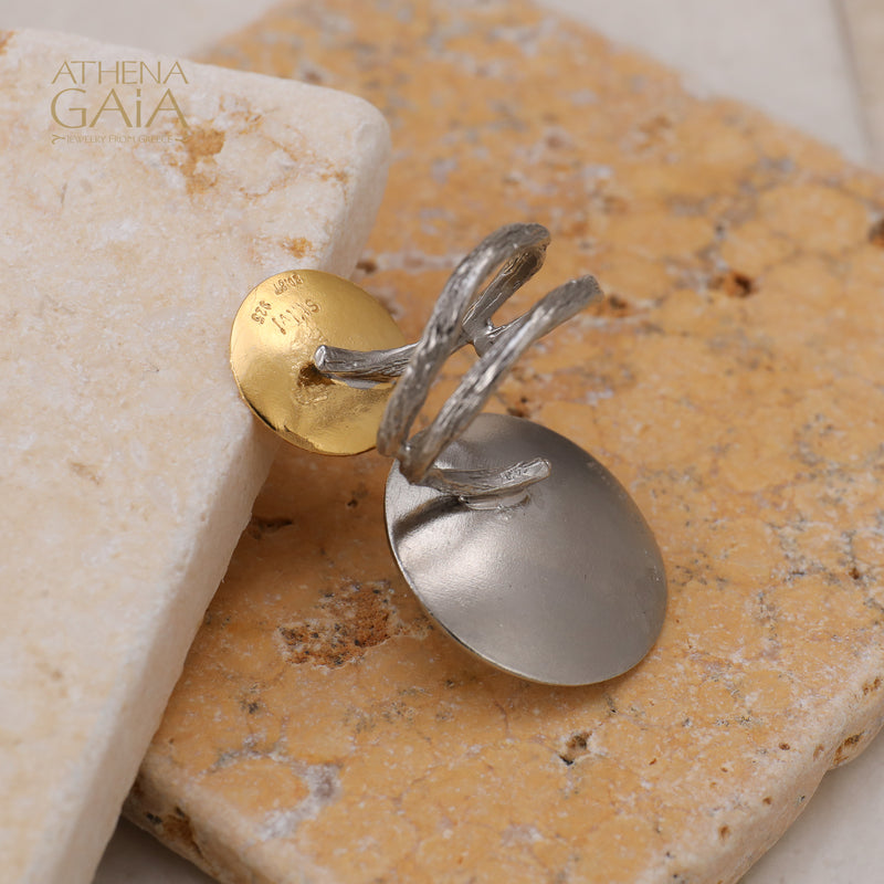 Desert Eclipse Bypass Ring - Gold Plated Sterling Silver Ring