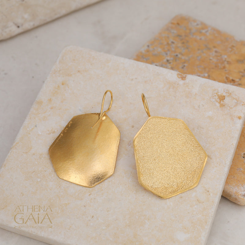 Desert Grain Earrings (Large) - Gold Plated Sterling Silver - French Wire Earrings