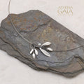 Single Pearl Olive Noir Sterling Necklace - Sterling Silver Necklace