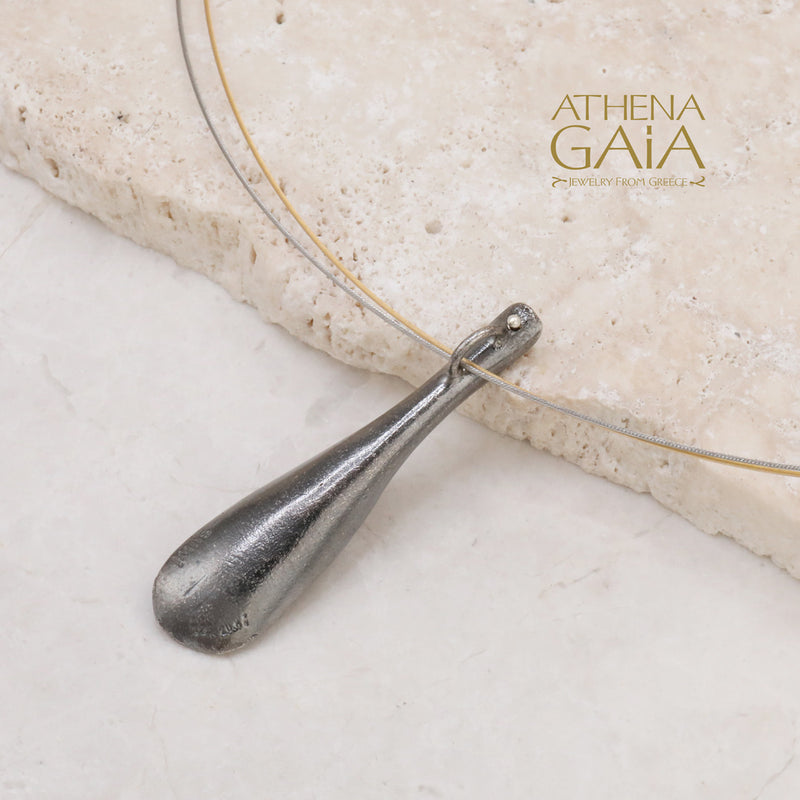 Spoon Spiral Necklace - Handmade Greek Gold Plated Sterling Silver