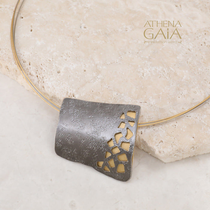 River Stones Square Necklace (In-Stock)