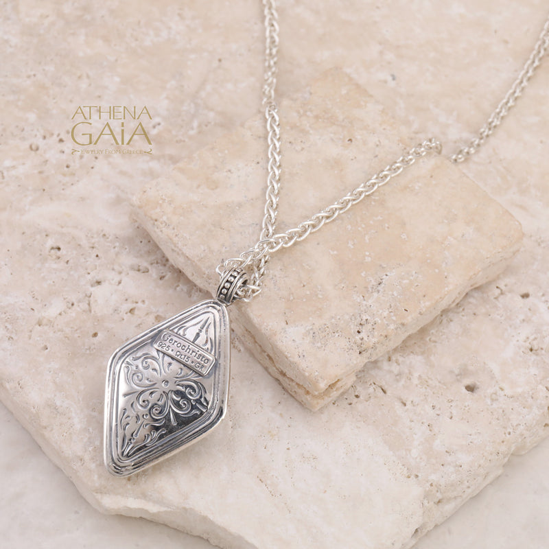 Garden Shadows Kite Pendant - Sterling Silver Pendant