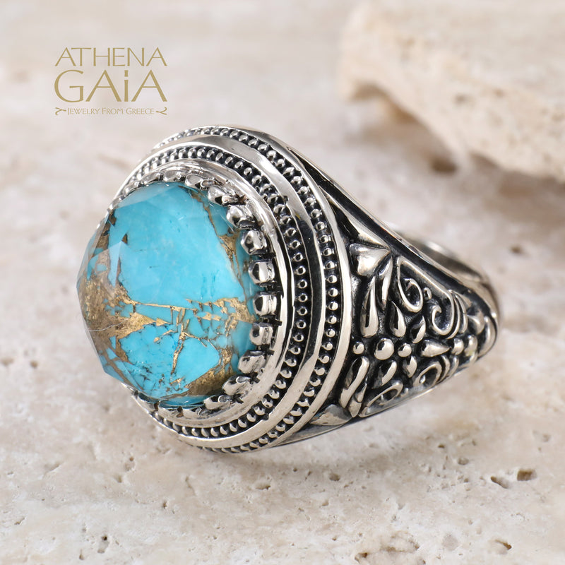 Byzantine Water Garden Ring - Sterling Silver Ring - Cocktail Ring