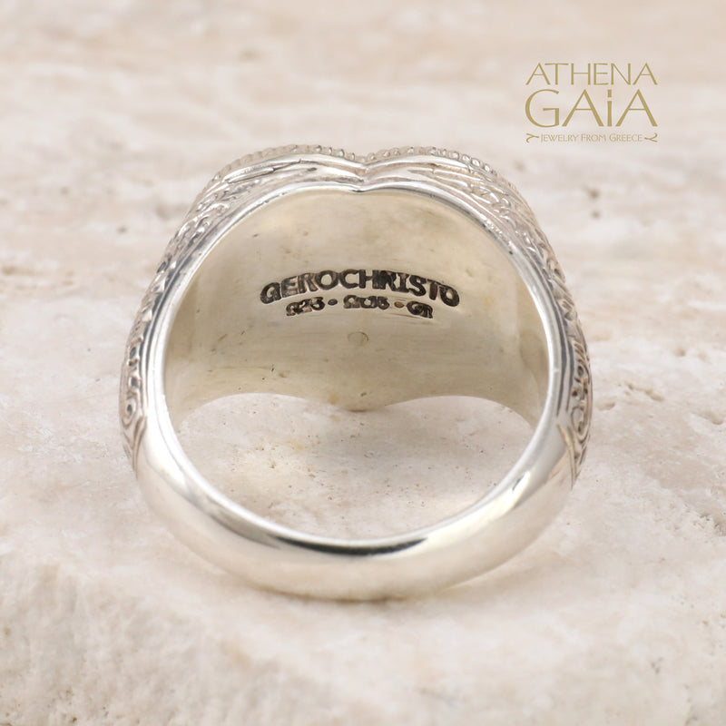 Heart Dream Catcher Talisman Ring - Sterling Silver - Signet Ring