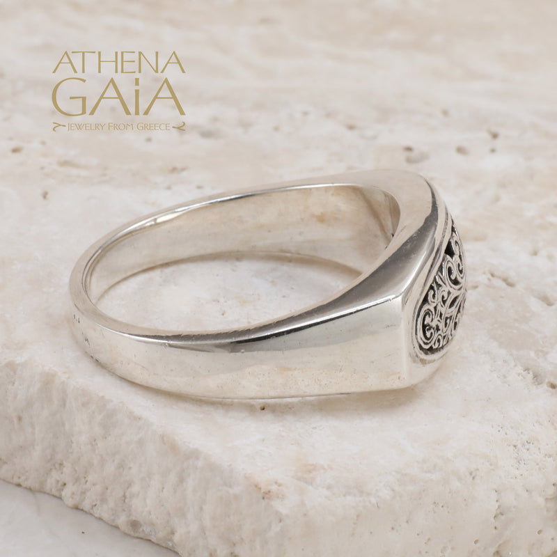 Simplicity Mediterranean Filigree Ring - Sterling Silver - Band Ring