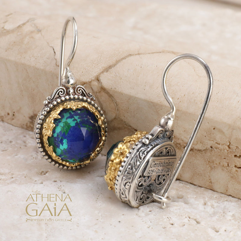 Pop Rocks Dione Round Earrings - Gold Plated Sterling Silver