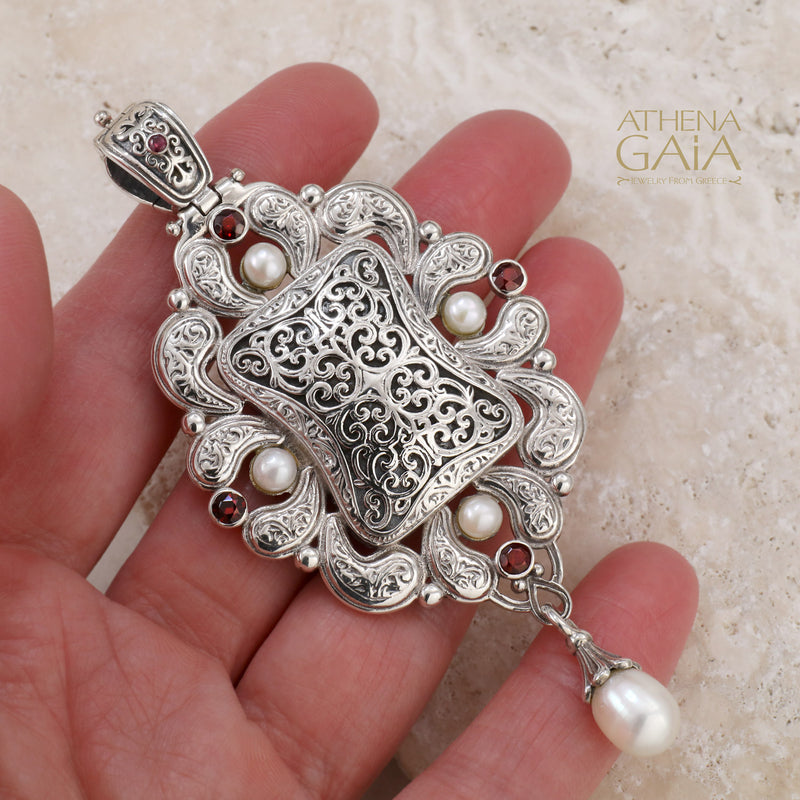 Mediterranean Secret Silver Locket Pendant - Sterling Silver Pendant