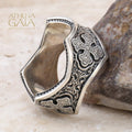 Butterfly Cross Band Ring - Sterling Silver - Orthodox Cross Ring