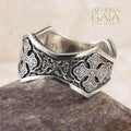 Butterfly Cross Band Ring - Sterling Silver - Orthodox Cross Ring