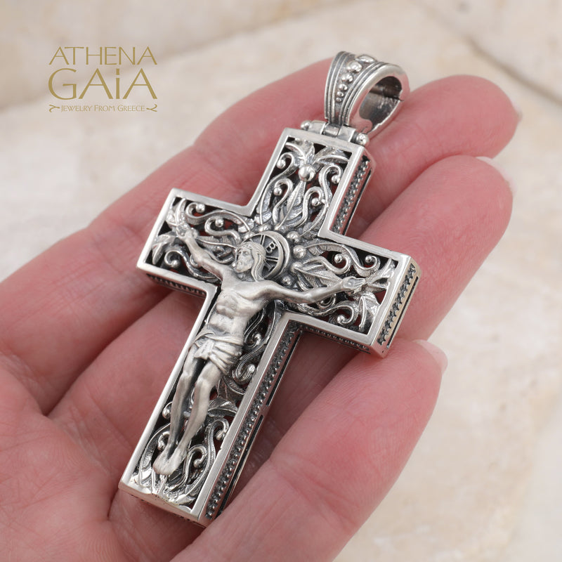 Open Crucifix Latin Cross - Sterling Silver - Cross Necklace