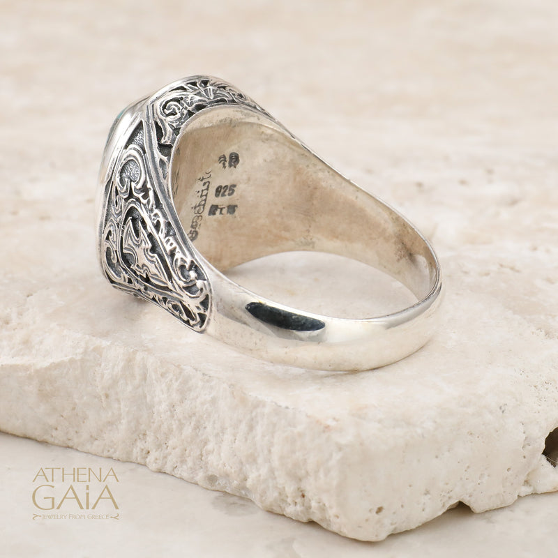 Cabochon Ring (Small) - Sterling Silver - Men's Ring