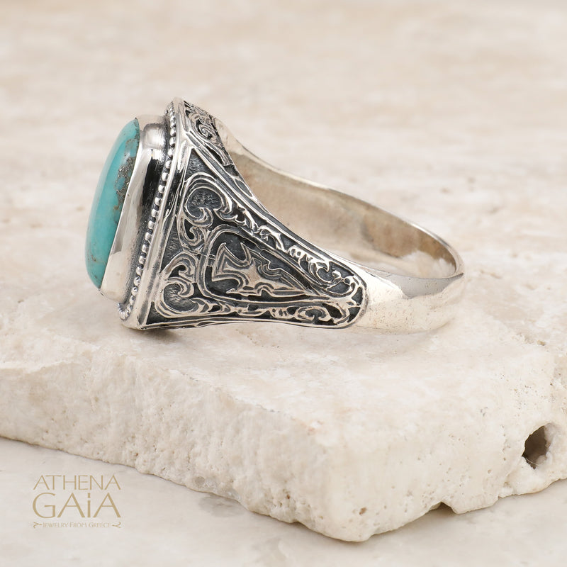 Cabochon Ring (Small) - Sterling Silver - Men's Ring