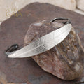 Long Leaf Noir Sterling Cuff Bracelet - Sterling Silver Bracelet