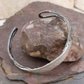 Long Leaf Noir Sterling Cuff Bracelet - Sterling Silver Bracelet