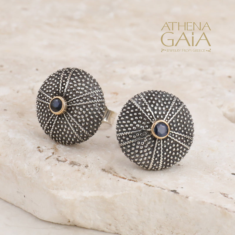 Thalassa Sea Urchin Post Earrings - 18k Gold & Sterling Silver Earrings