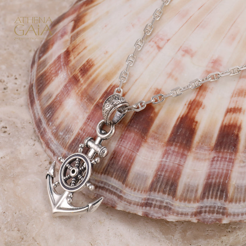 Hellenic Navigator Pendant - Sterling Silver Pendant
