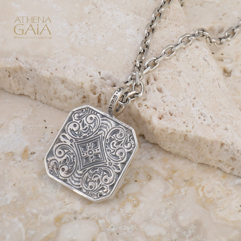 Tree of Life Square Pendant - 18k Gold & Sterling Silver - Talisman