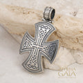Gibbous Greek Cross - Sterling Silver - Cross Necklace
