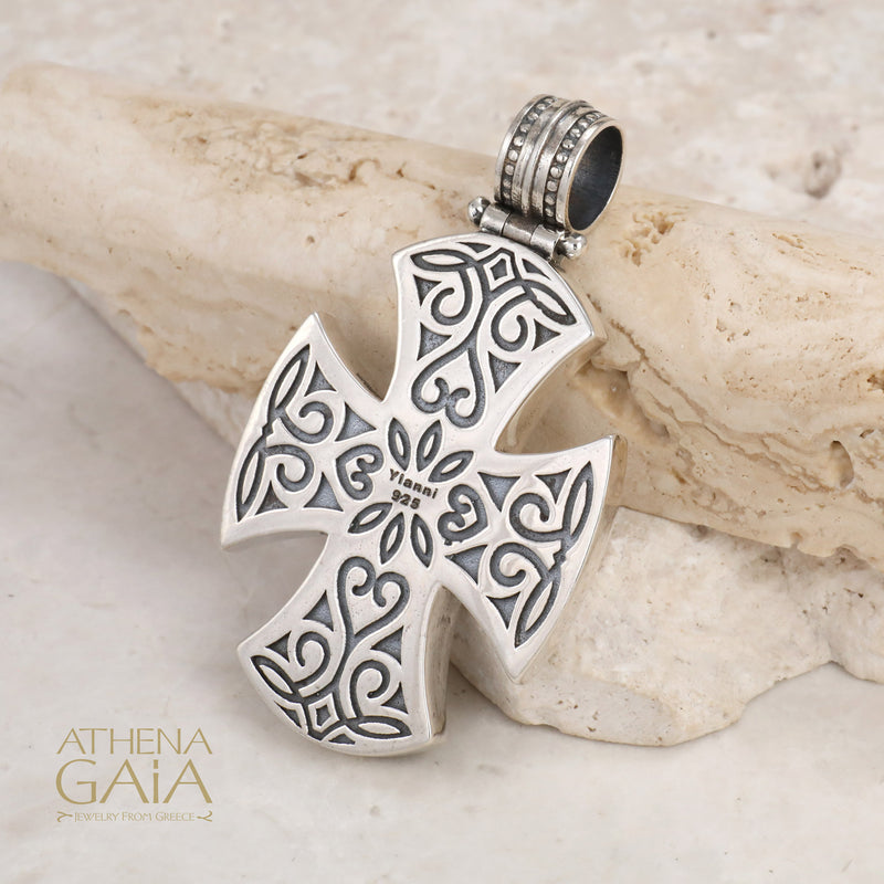 Gibbous Greek Cross - Sterling Silver - Cross Necklace (In-Stock)