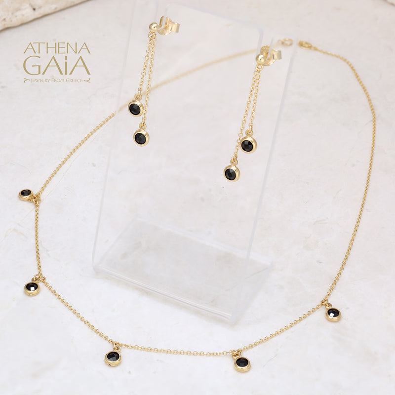 Dots Earrings - 14k Gold Earrings - Chandelier Earrings