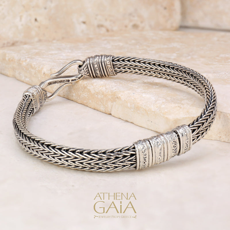 Aretousa Double Strap Bracelet - Sterling Silver Bracelet