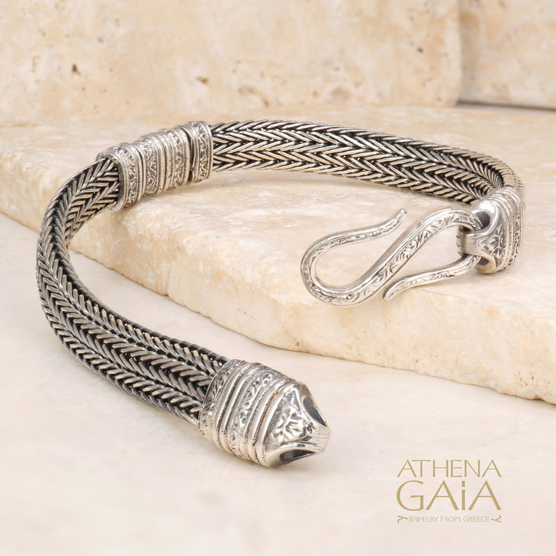 Aretousa Double Strap Bracelet - Sterling Silver Bracelet