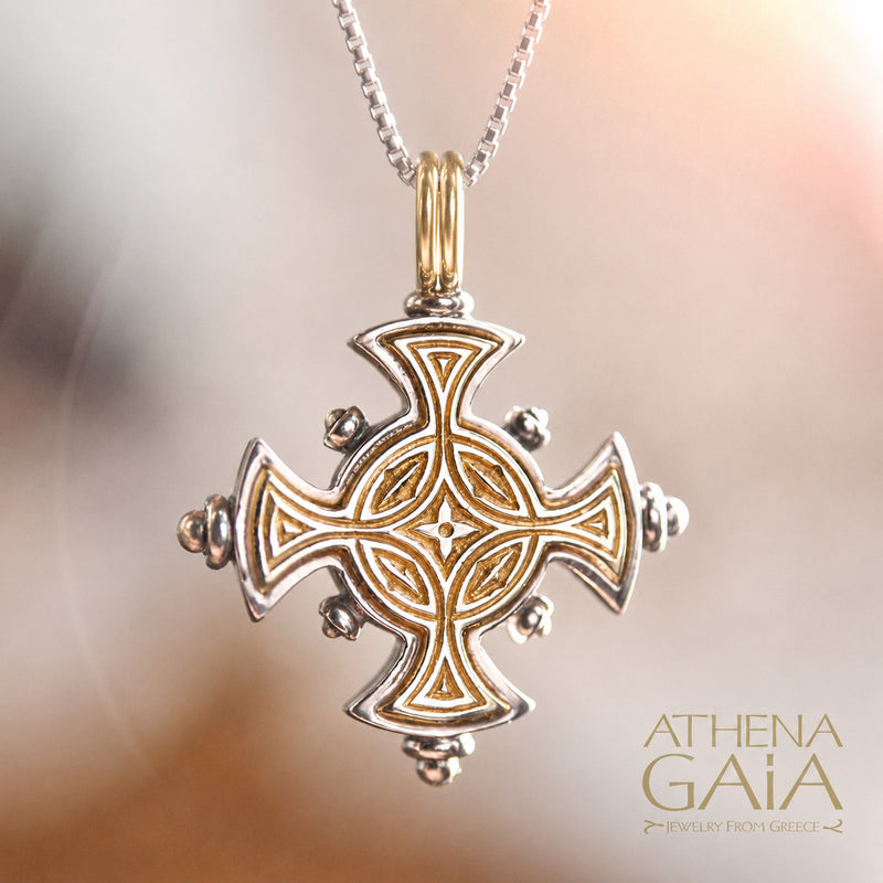 The Maltese Cross (Large) - 18k Gold & Sterling Silver - Cross Necklace