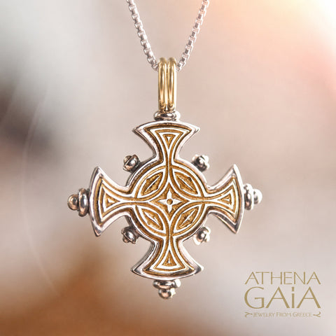 The Maltese Cross (Large) - 18k Gold & Sterling Silver - Cross Necklace