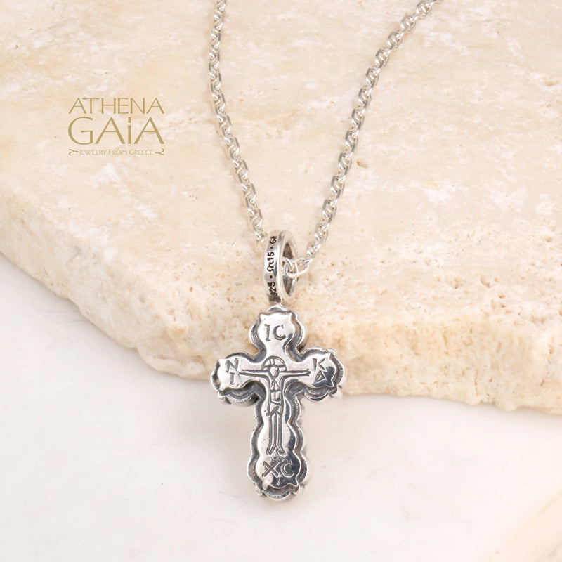 ICXC NIKA Cross (Small) - Sterling Silver - Orthodox Cross