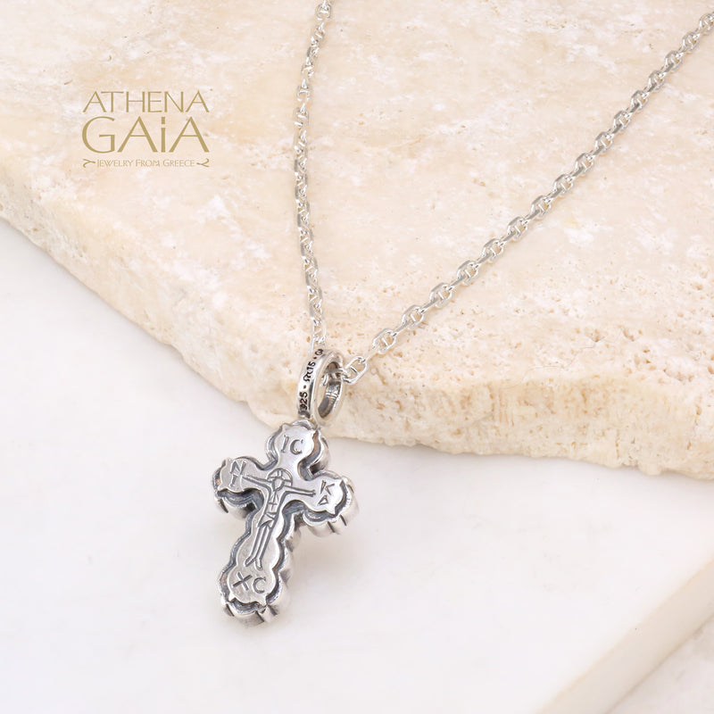 ICXC NIKA Cross (Small) - Sterling Silver - Orthodox Cross