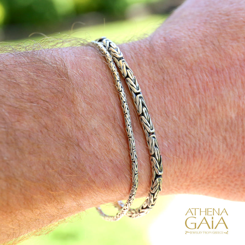 Byzantine Bracelet - Handcrafted Sterling Silver Chain Bracelet