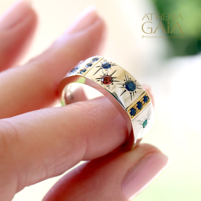 Star Spangled Bar Band Ring