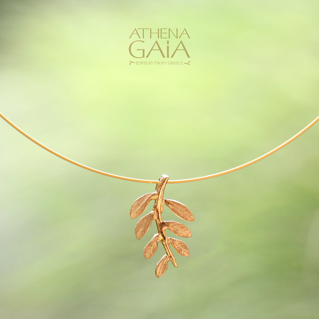 Champion Olive Branch Necklace - 14k Gold Necklace
