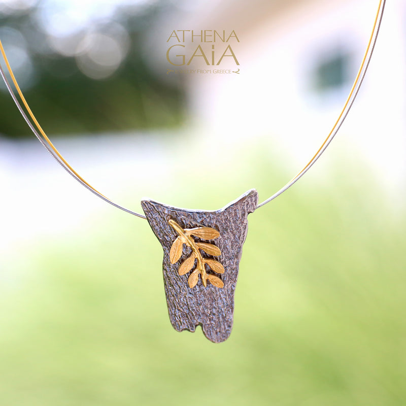 Champion Olive Branch Necklace - 14k Gold & Sterling Silver (In-Stock)