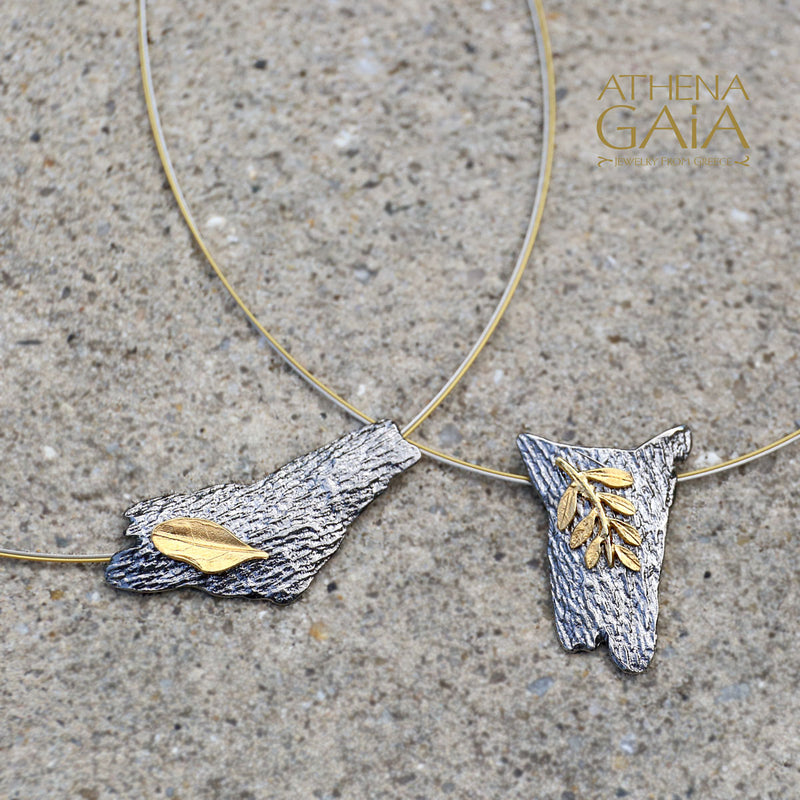Champion Olive Branch Necklace - 14k Gold & Sterling Silver (In-Stock)