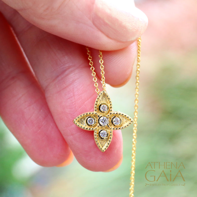 Geometric Drops Star Necklace - 18k Gold Necklace